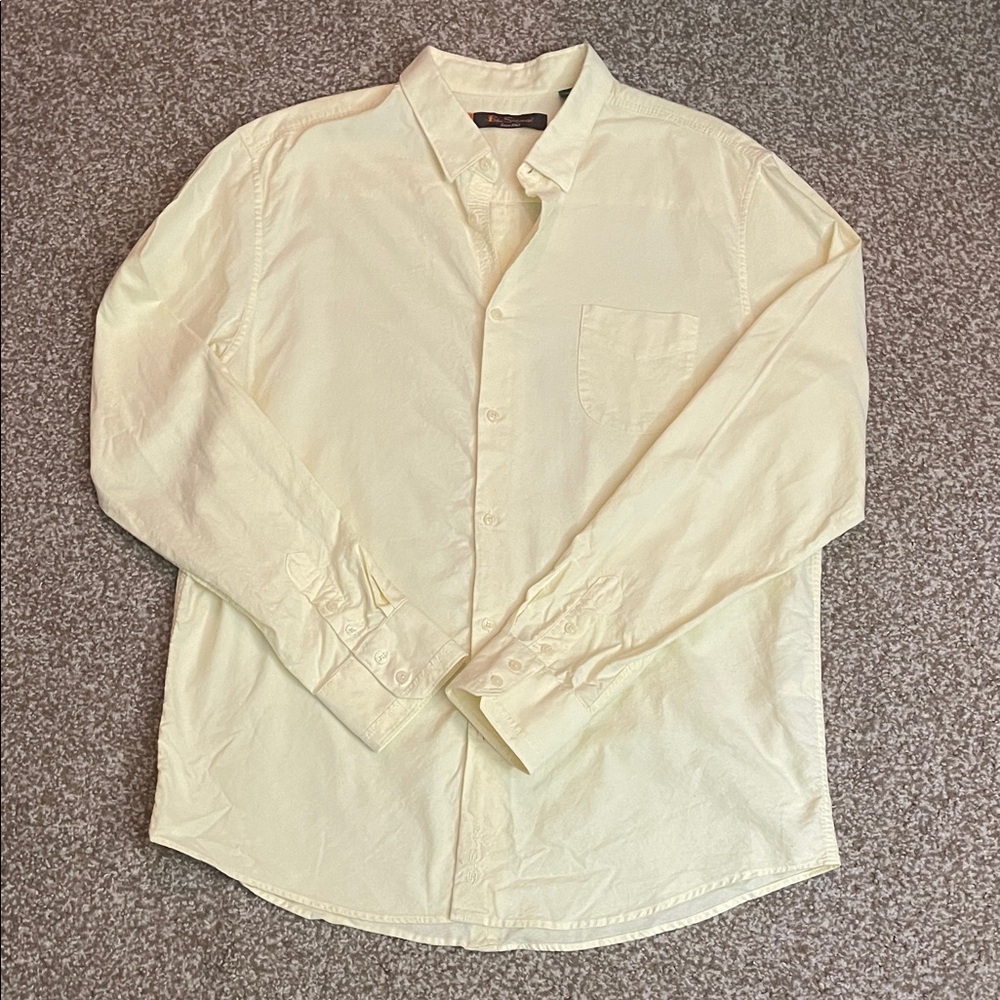 Ben Sherman Men’s 100% Cotton Long-Sleeve Button Down Shirt